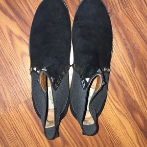 Authentic Valentino Black suede with Gold Studs